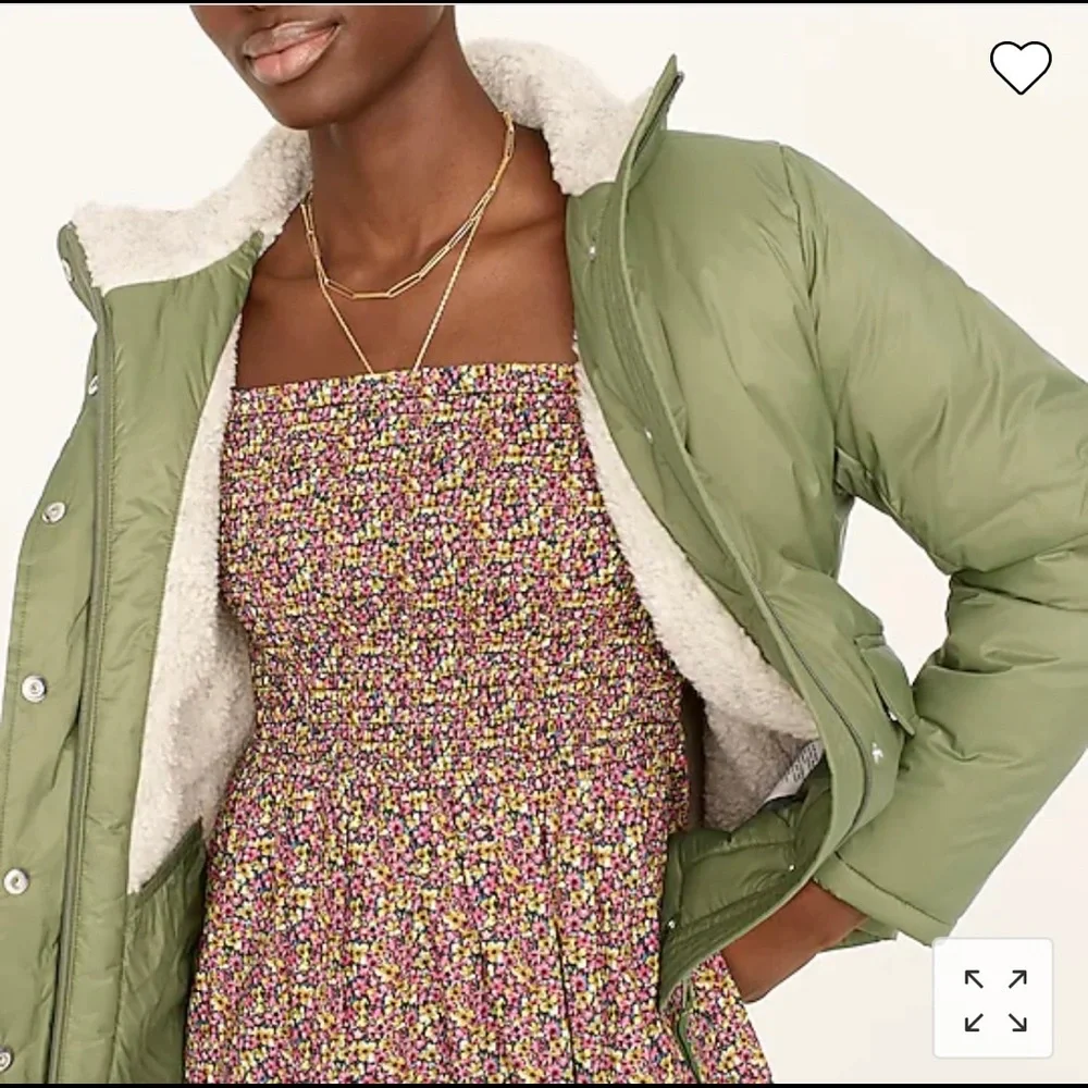 NWT J. Crew Sherpa-lined puffer with Prima Loft. - Picture 2 of 12